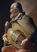 Georges de La Tour Blind Hurdy-Gurdy Player oil painting reproduction